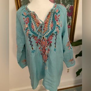 Johnny Was shirt. Women’s size Small - Turquoise.